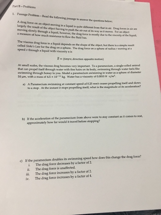 Solved Read The Following Passage To Answer The Questions Chegg Com