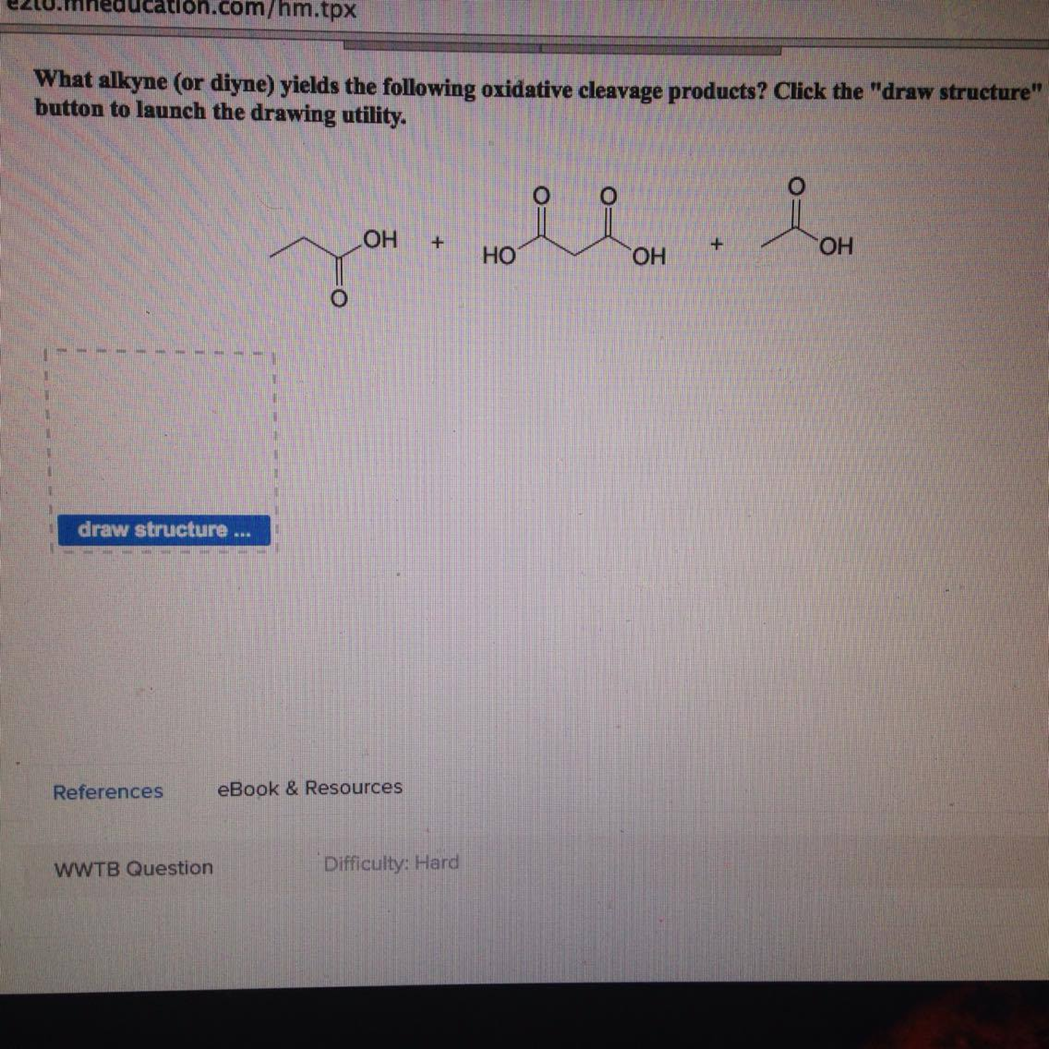 Solved What alkyne (or dine) yields the following oxidative