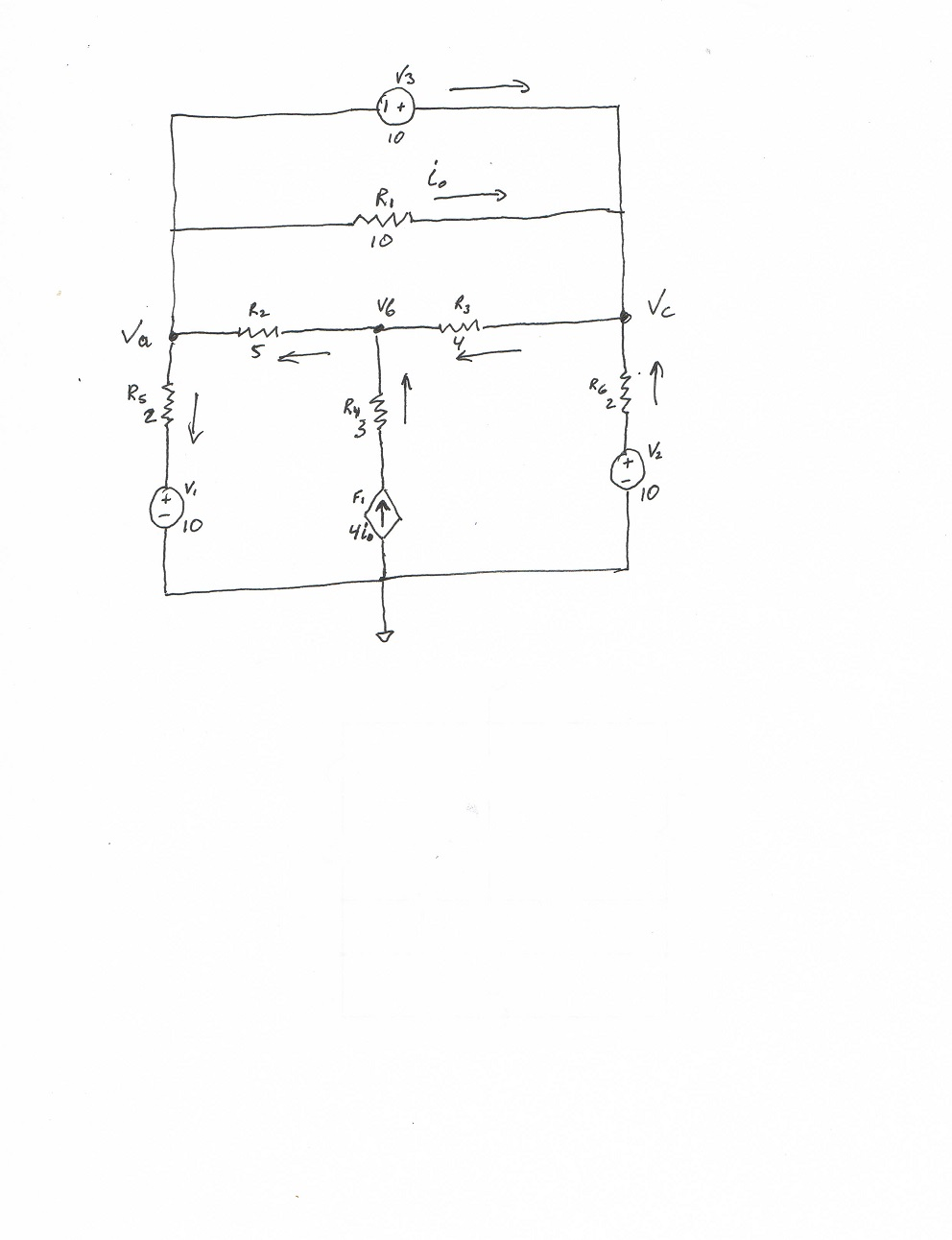 Solved Find va, vb, vc, and i0 in the following circuit | Chegg.com