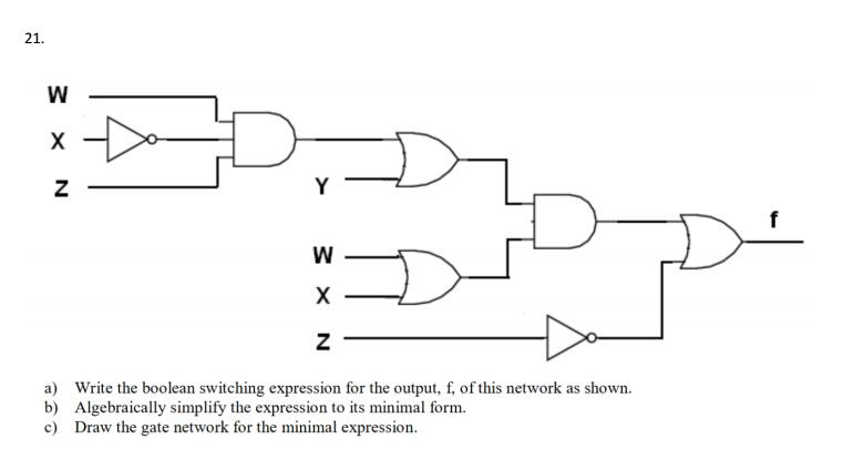 Solved a) Write the boolean switching expression for the | Chegg.com