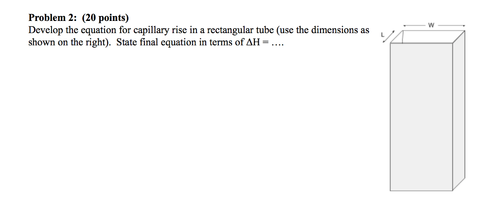 Solved Develop the equation for capillary rise in a | Chegg.com