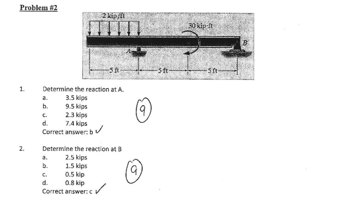 Solved Determine the reaction at A and B. Answers are given | Chegg.com