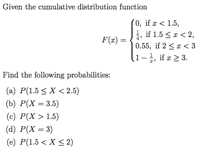 Solved Given the cumulative distribution function (0, if r