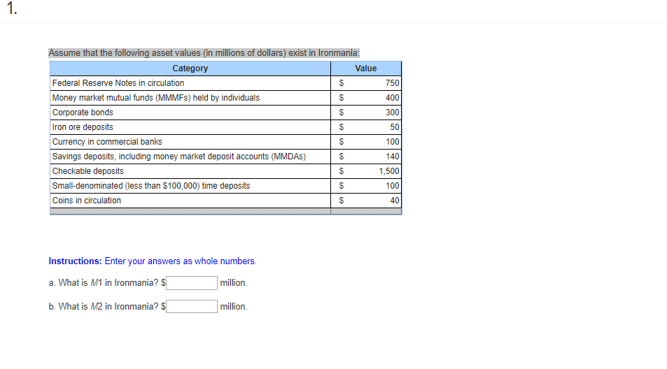 Solved Assume That The Following Asset Values In Millions 1892