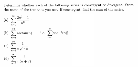 Solved Determine whether each of the following series is | Chegg.com