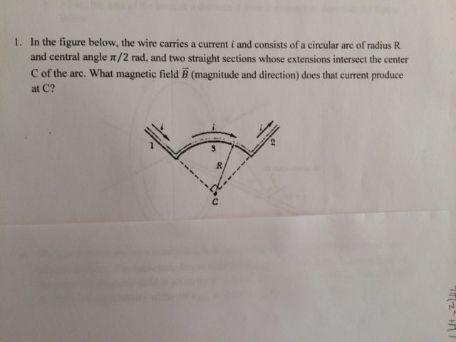 Solved In the figure below, the wire carries a current i and | Chegg.com
