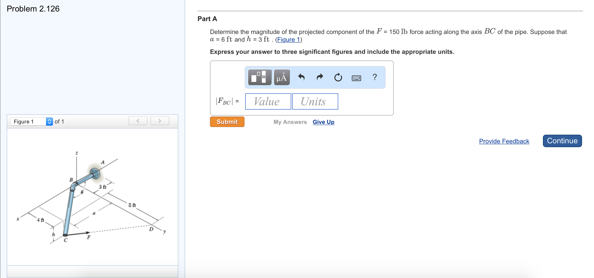 Solved Determine The Magnitude Of The Projected Component Of | Chegg.com