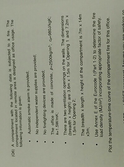 Solved Q6 A Compartment With The Following Data Is Chegg