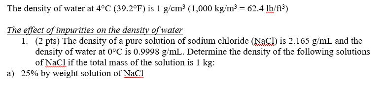 density of water at 4c