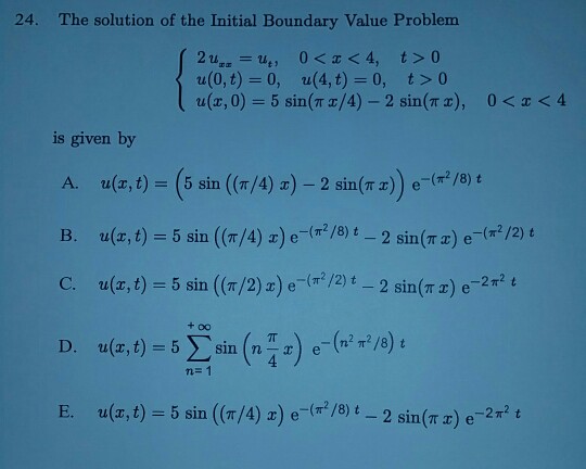Solved The solution of the Initial Boundary Value Problem | Chegg.com