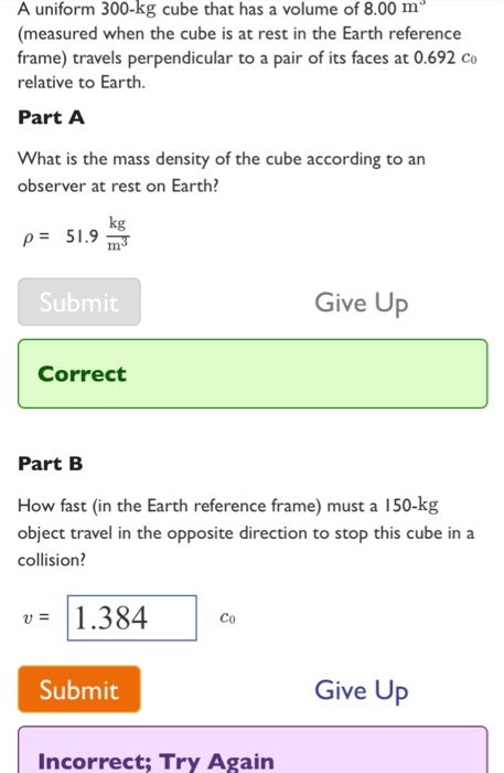 Solved A uniform 300-kg cube that has a volume of 8.00 m | Chegg.com