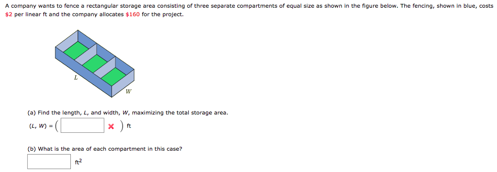 Solved A company wants to fence a rectangular storage area | Chegg.com