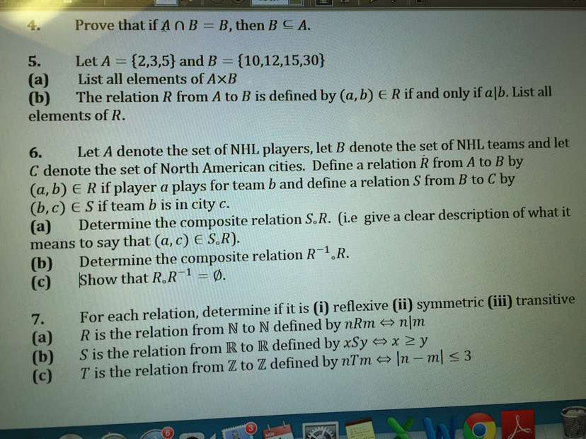 Solved Prove That If A Intersection B = B, Then B Equisubset | Chegg.com