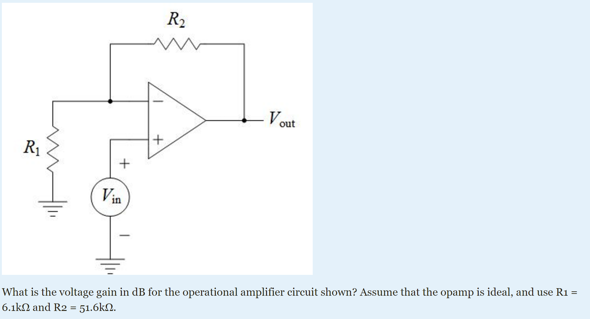 Solved What is the voltage gain in dB for the operational