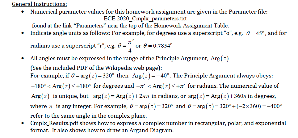 Solved General Instructions: Numerical parameter values for | Chegg.com