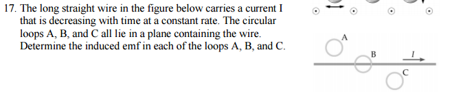 Solved The long straight wire in the figure below carries a | Chegg.com