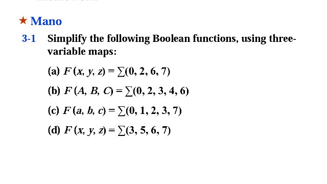 Solved Simplify The Following Boolean Functions, Using | Chegg.com