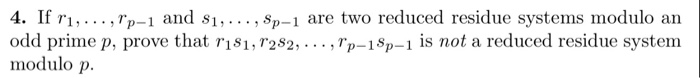 Solved If r_1, ..., r_p-1 and s_1, ..., s_p-1 are two | Chegg.com