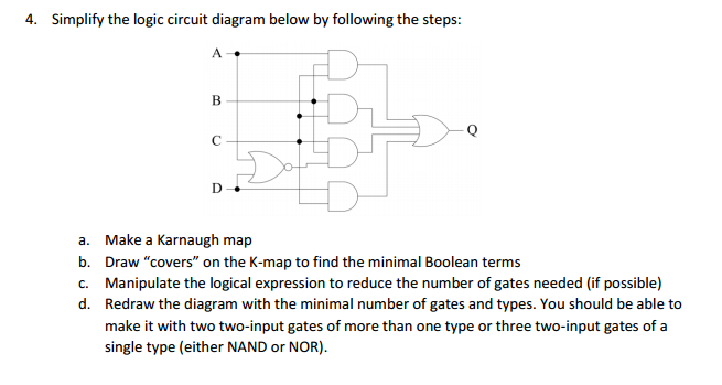 Solved Simplify The Logic Circuit Diagram Below By Following | Chegg.com