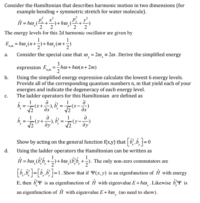 Solved Consider the Hamiltonian that describes harmonic | Chegg.com