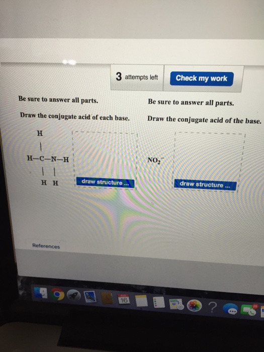 Solved Draw the conjugate acid of each base Draw the Chegg com