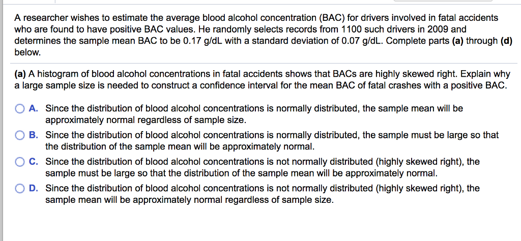 Solved A researcher wishes to estimate the average blood | Chegg.com