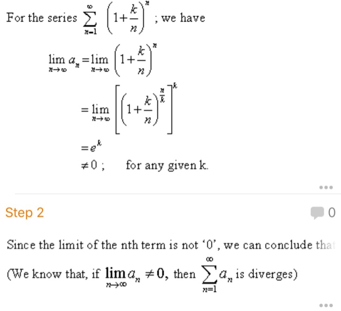 Solved For The Series Sigma N 1 Infinity 1 K N N We