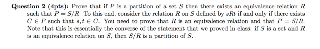 Solved Question 2 (4pts): Prove that if P is a partition of | Chegg.com