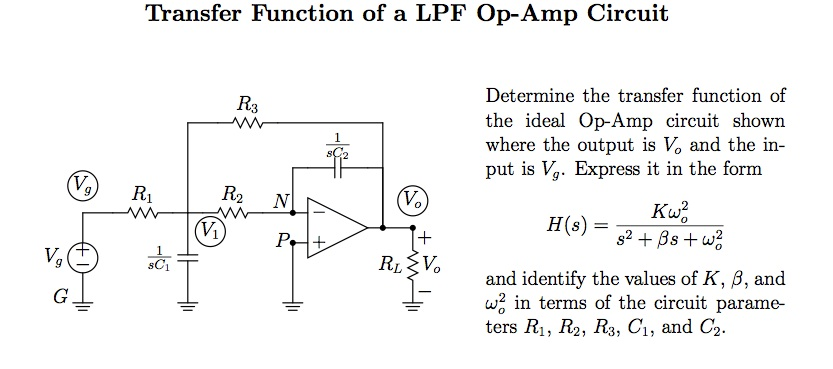 op amp non investing amplifier transfer function examples