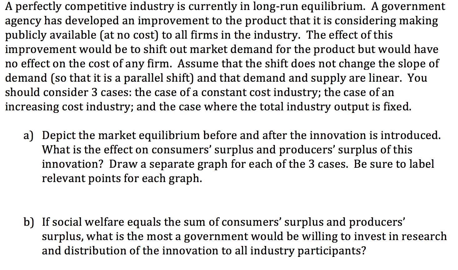 Solved A Perfectly Competitive Industry Is Currently In | Chegg.com