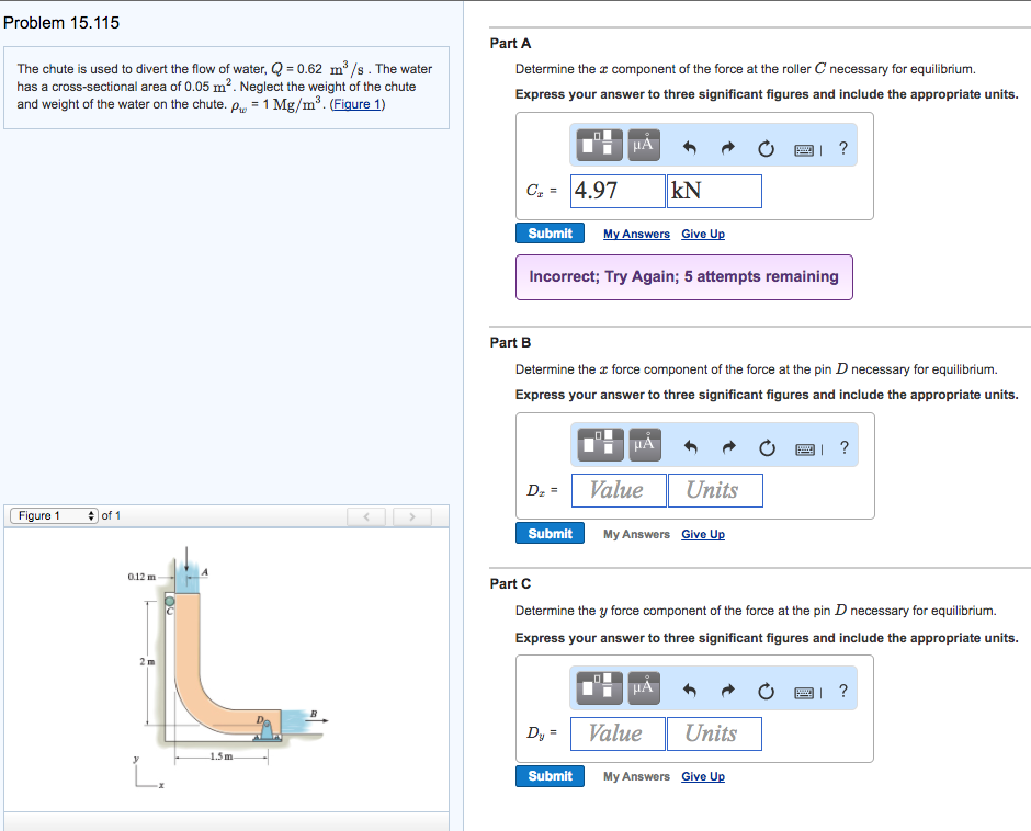Solved The chute is used to divert the flow of water, Q =