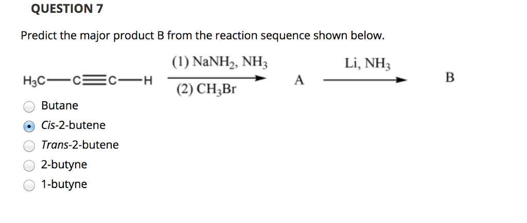 Solved QUESTION 7 Predict the major product B from the | Chegg.com