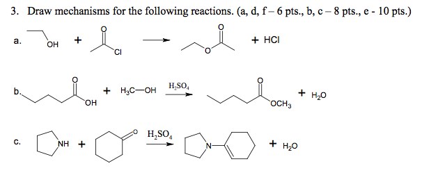 Solved Draw mechanisms for the following reactions, (a, d, | Chegg.com