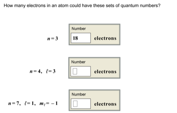 Solved: How Many Electrons In An Atom Could Have These Set... | Chegg.com