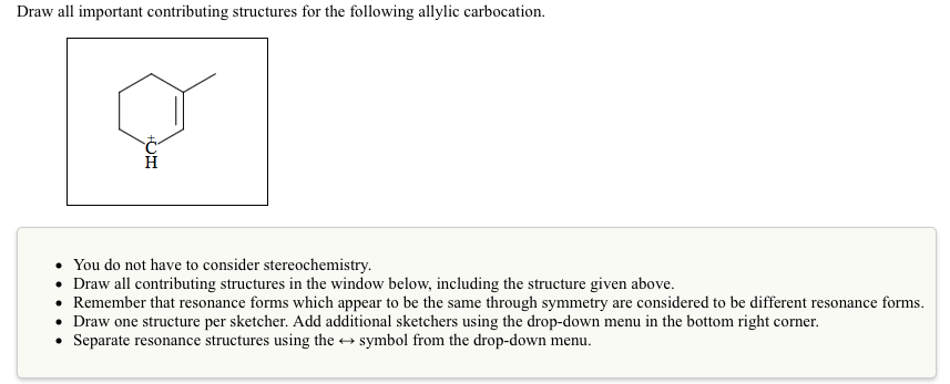 Solved Draw all important contributing structures for the | Chegg.com