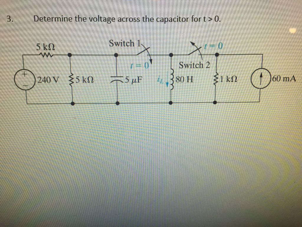 Solved Determine The Voltage Across The Capacitor For T > 0. | Chegg.com