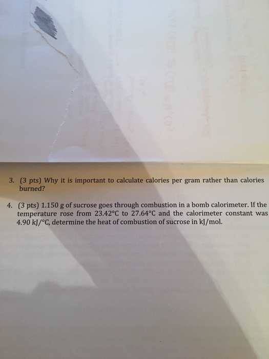 Solved Why it is important to calculate calories per gram