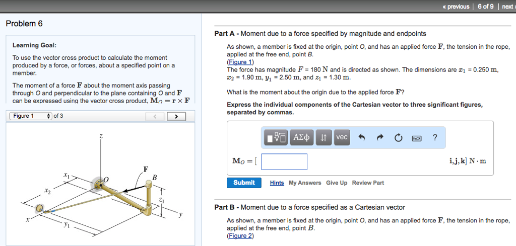 Solved As Shown, A Member Is Fixed At The Origin, Point O, 