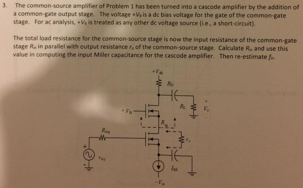 Solved 1. The common-source amplifier shown below uses a | Chegg.com