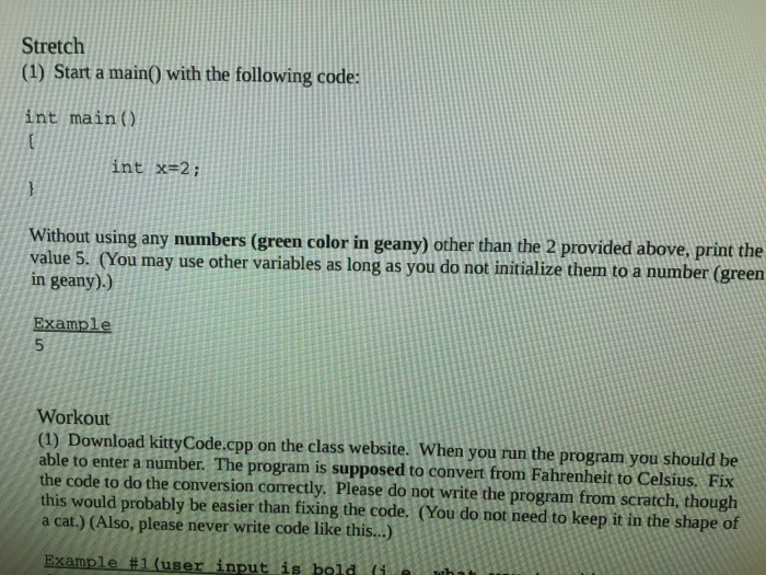 Start a main() with the following code: int main () | Chegg.com
