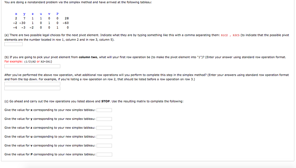 Solved You are doing a nonstandard problem via the simplex Chegg