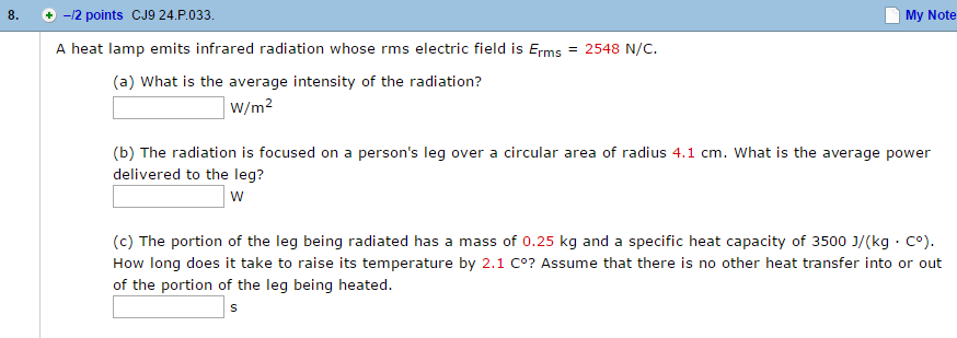 solved-a-heat-lamp-emits-infrared-radiation-whose-rms-chegg