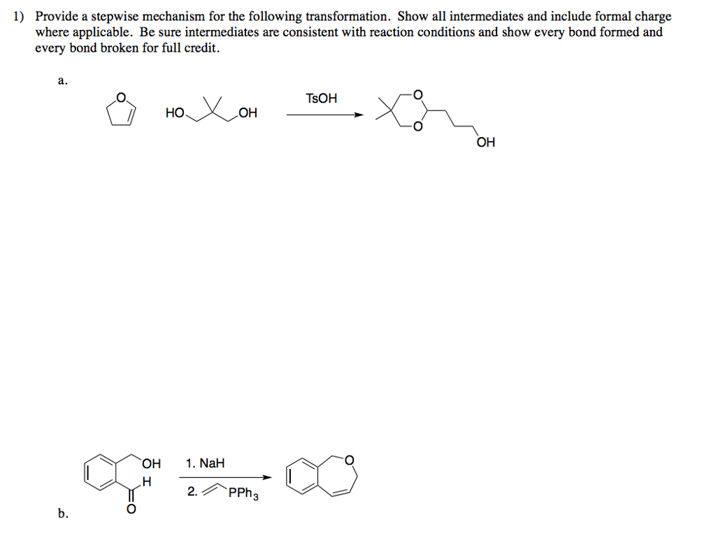 Solved 1) Provide a stepwise mechanism for the following | Chegg.com