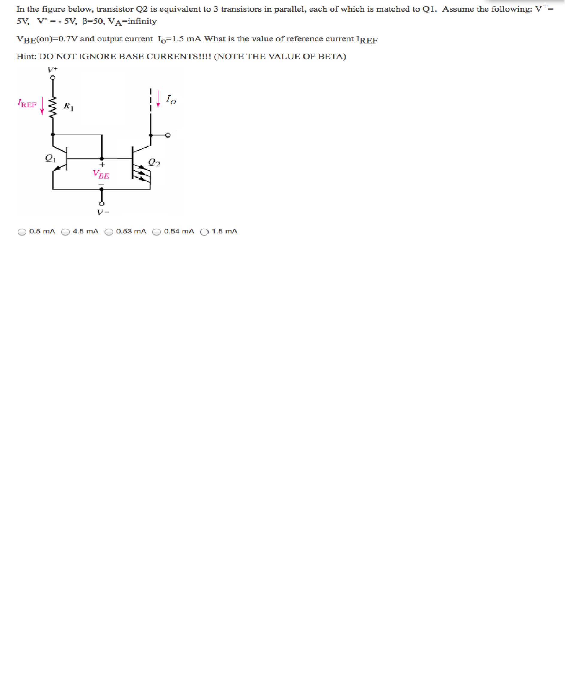 Solved In the figure below, transistor Q2 is equivalent to 3