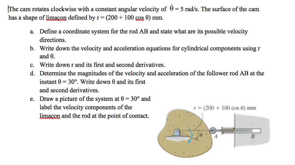 Solved the cam rotates clockwise with a constant angular