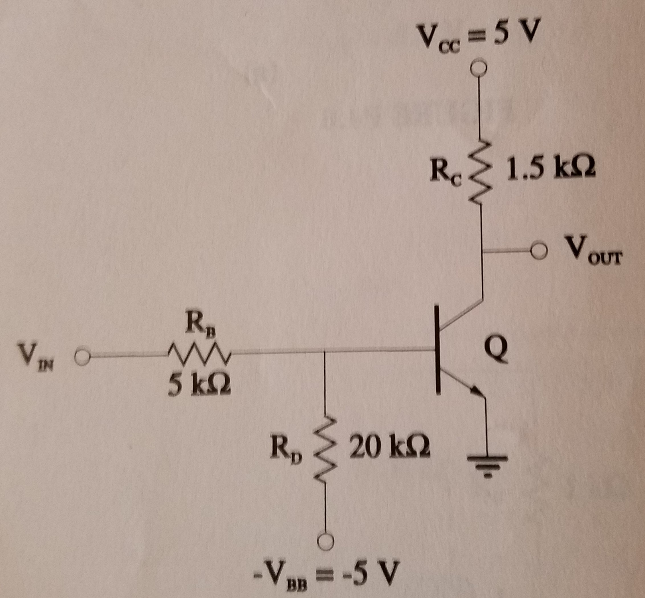 Solved The BJT inverter circuit shown in the figure has