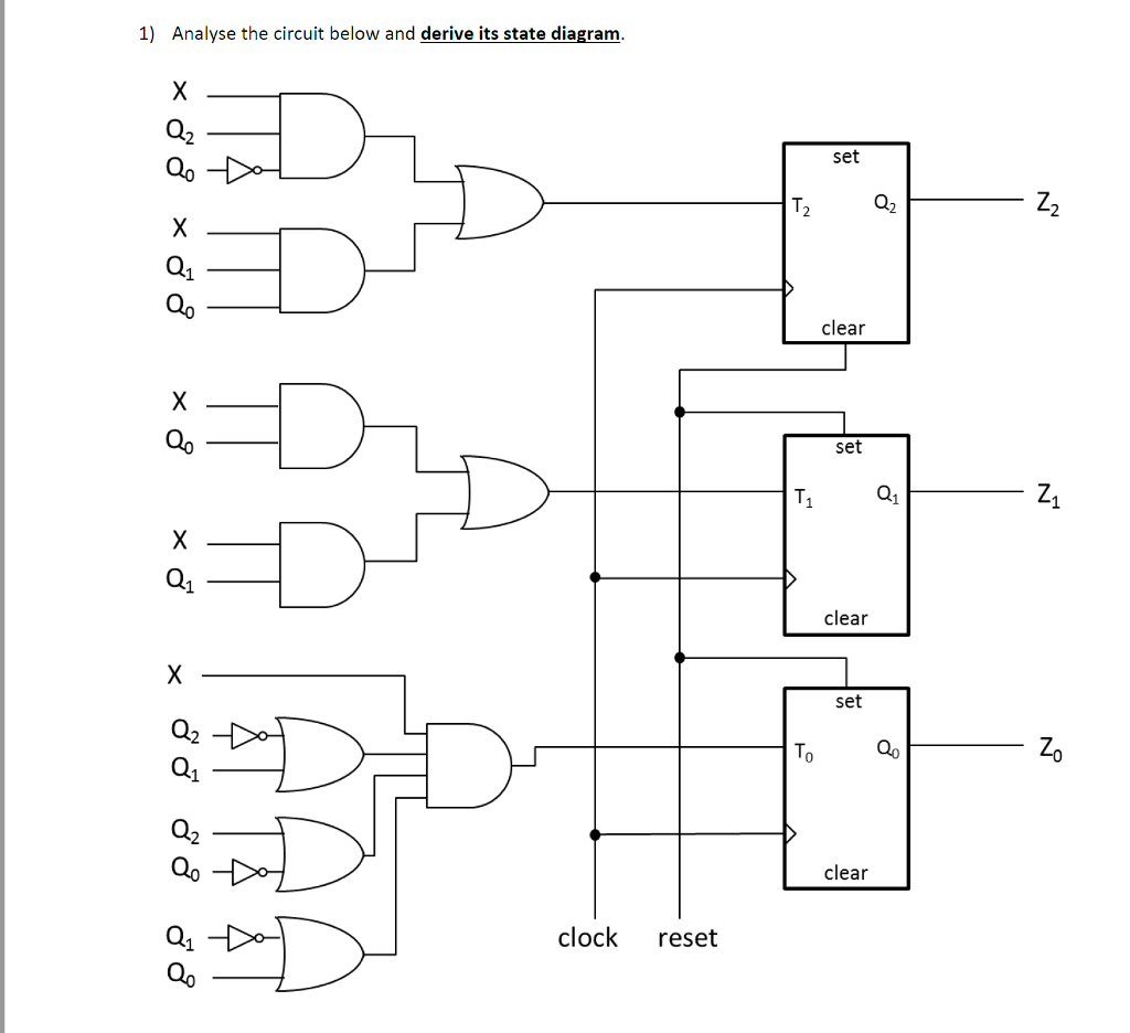 Solved 1) Analyse the circuit below and derive its state | Chegg.com