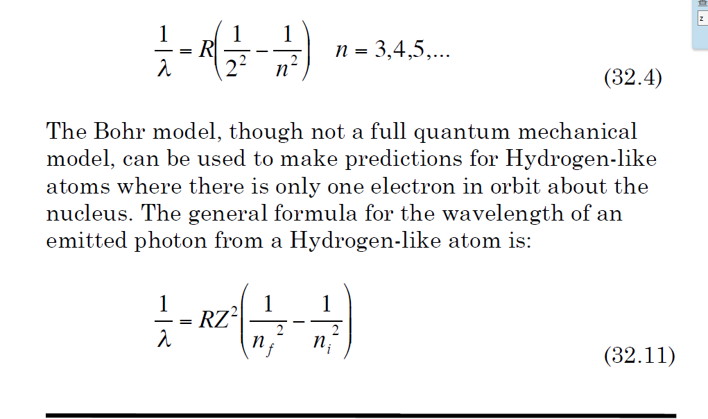 Solved What is Z here? 1/lambda = R(1/2^2 1/n^2) n = 3,