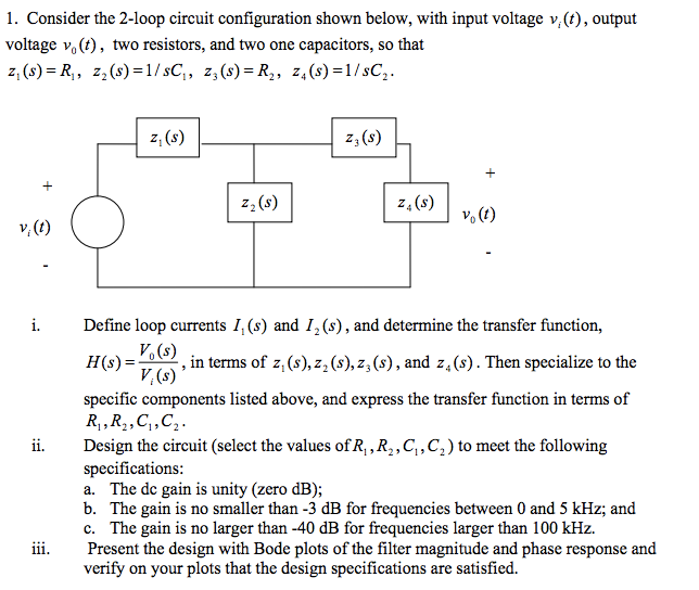 Consider the 2-loop circuit configuration shown | Chegg.com
