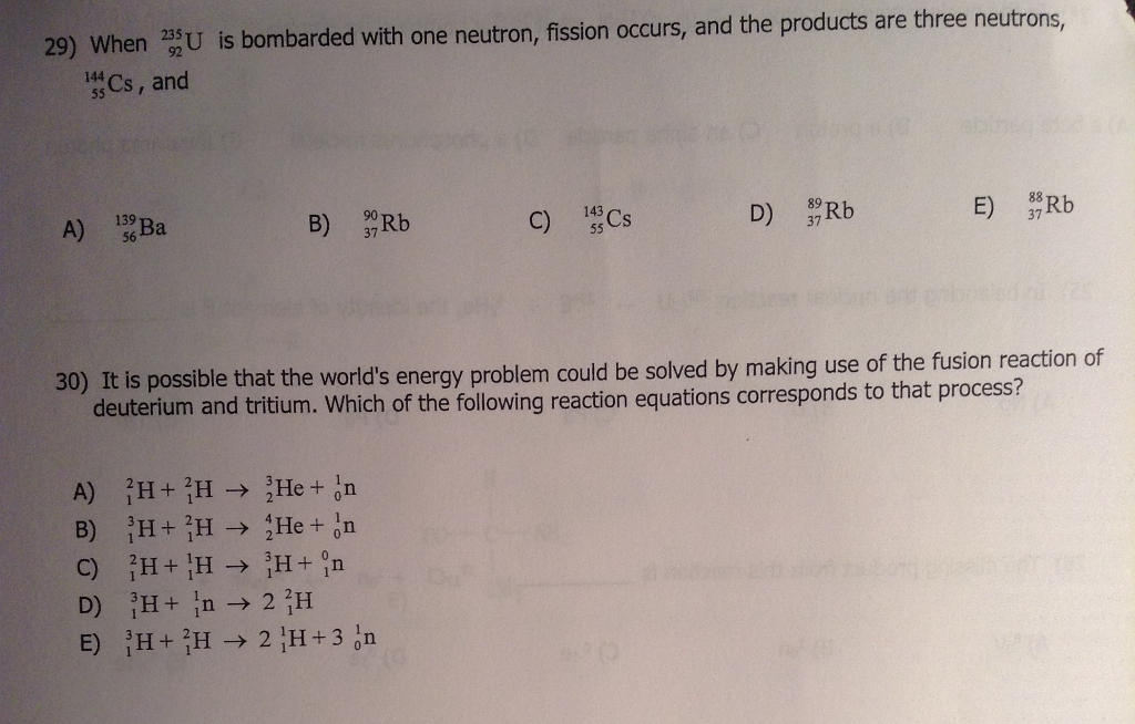 Solved When^235_92 U bombarded with one neutron, fission